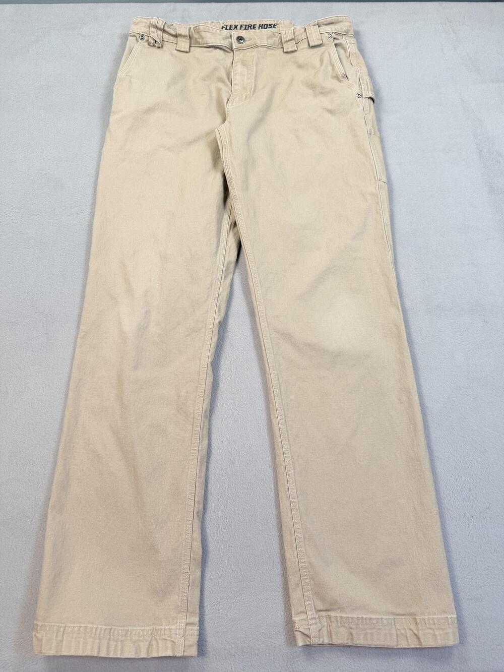 Duluth Trading Co Pants Mens 36x33 Beige Flex Fire Hose Carpenter Workwear